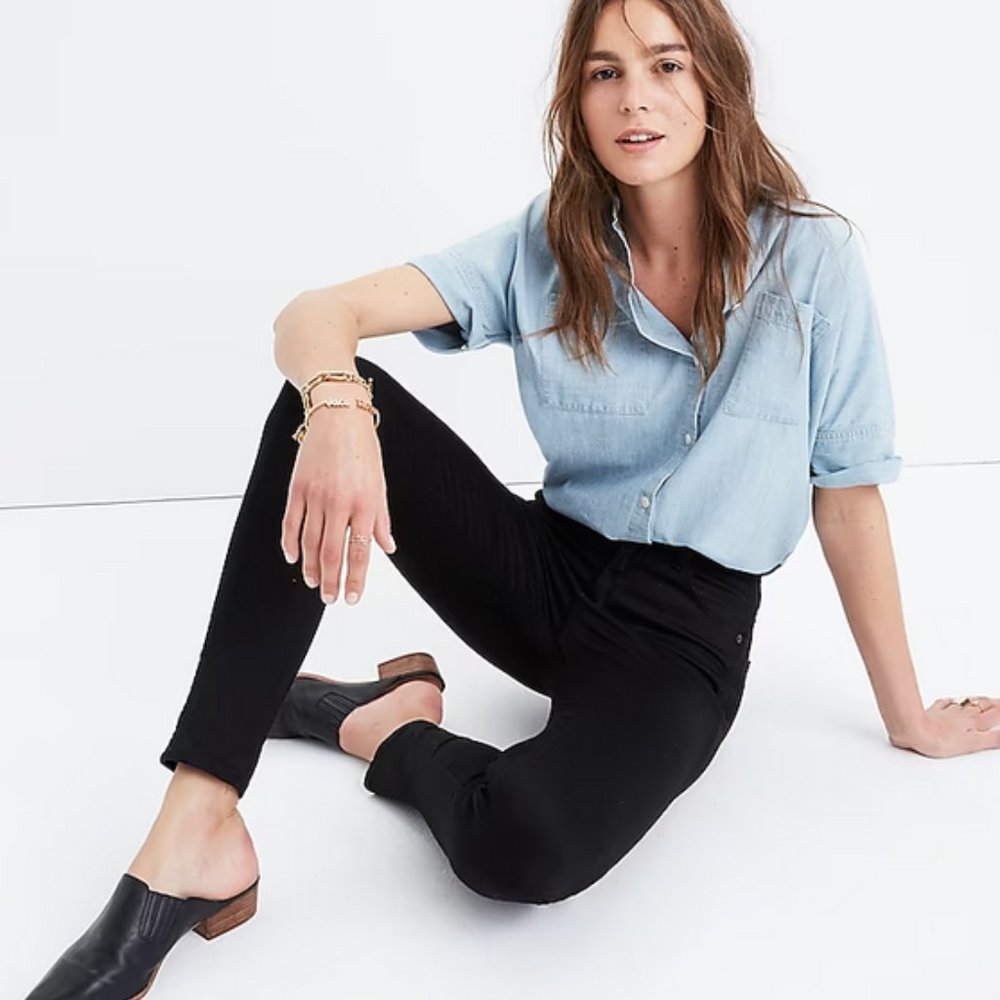 MADEWELL | 10” inch high rise black skinny jeans stretchy
